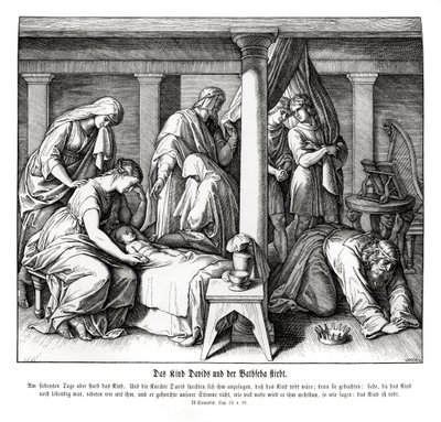 David og Batsebas barn dør, 2. Samuel af Julius Schnorr von Carolsfeld
