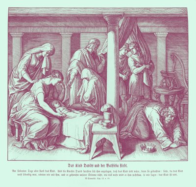 David og Batsebas barn dør, 2. Samuel af Julius Schnorr von Carolsfeld