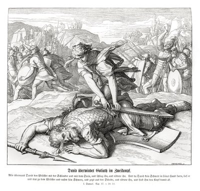 David besejrer Goliat af Julius Schnorr von Carolsfeld