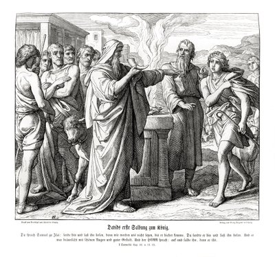 David er salvet til Israels konge af Julius Schnorr von Carolsfeld