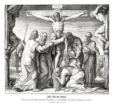 Jesu død på korset, Johannesevangeliet af Julius Schnorr von Carolsfeld