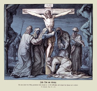 Jesu død på korset, Johannesevangeliet af Julius Schnorr von Carolsfeld