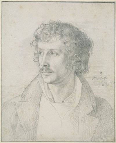Friedrich Olivier i en alder af 25 år, brystbillede, med blikket vendt mod venstre af Julius Schnorr von Carolsfeld