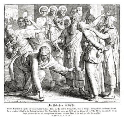 Jesus og den utro kvinde, Johannesevangeliet af Julius Schnorr von Carolsfeld