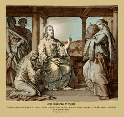 Jesus i Marthas hus, Lukasevangeliet af Julius Schnorr von Carolsfeld