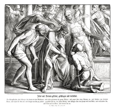 Jesus får en tornekrone, Markusevangeliet af Julius Schnorr von Carolsfeld