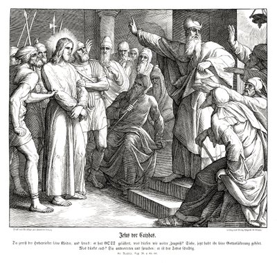 Jesu retssag før Kajfas, Matthæusevangeliet af Julius Schnorr von Carolsfeld