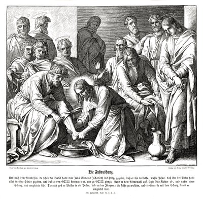 Jesus vasker sine disciples fødder, Johannesevangeliet af Julius Schnorr von Carolsfeld