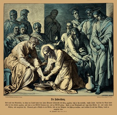 Jesus vasker sine disciples fødder, Johannesevangeliet af Julius Schnorr von Carolsfeld