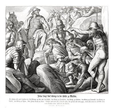 Joshua fanger fem konger ved Makkeda, Joshua af Julius Schnorr von Carolsfeld