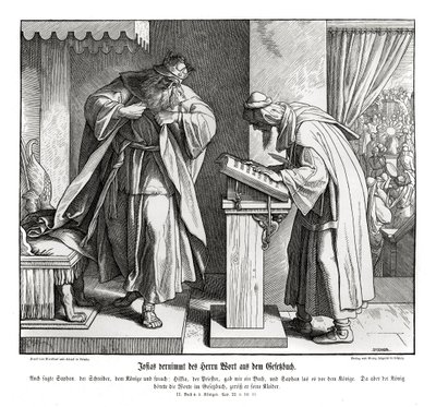 Josias hører lovens ord, 2. Kong af Julius Schnorr von Carolsfeld