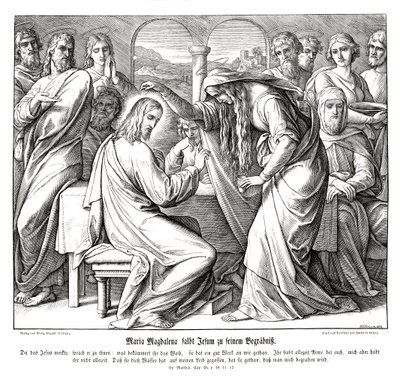 Maria Magdalene salver Jesus, Matthæusevangeliet af Julius Schnorr von Carolsfeld