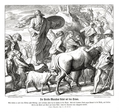 Mathathias og hans sønner flygter fra byen af Julius Schnorr von Carolsfeld