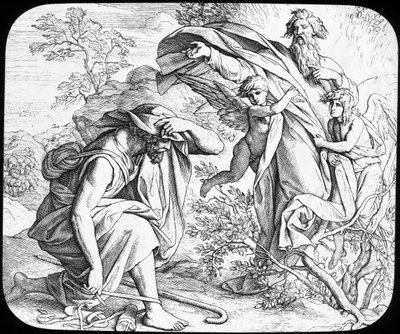 Moses og den brændende busk, 1800-tallet af Julius Schnorr von Carolsfeld