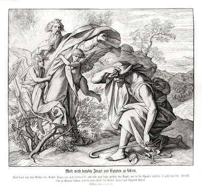 Moses og den brændende busk, Anden Mosebog af Julius Schnorr von Carolsfeld