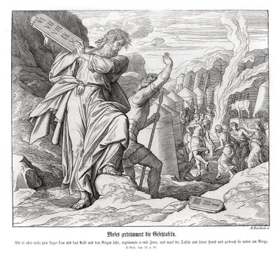 Moses bryder budtavlerne, Anden Mosebog af Julius Schnorr von Carolsfeld