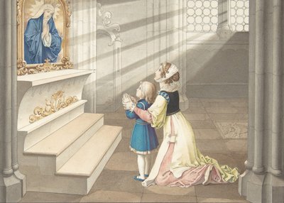 Mor og datter i bøn, ca. 1811-17. af Julius Schnorr von Carolsfeld