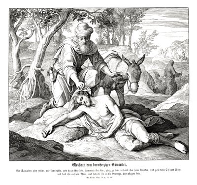 Lignelse om den barmhjertige samaritaner, Lukasevangeliet af Julius Schnorr von Carolsfeld
