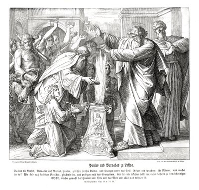 Paulus og Barnabus i Lystrien, Apostlenes Gerninger af Julius Schnorr von Carolsfeld