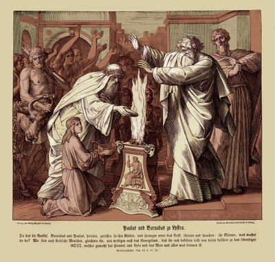 Paulus og Barnabus i Lystrien, Apostlenes Gerninger af Julius Schnorr von Carolsfeld