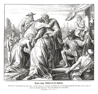 Paulus forlader Efeserne, Apostlenes Gerninger af Julius Schnorr von Carolsfeld
