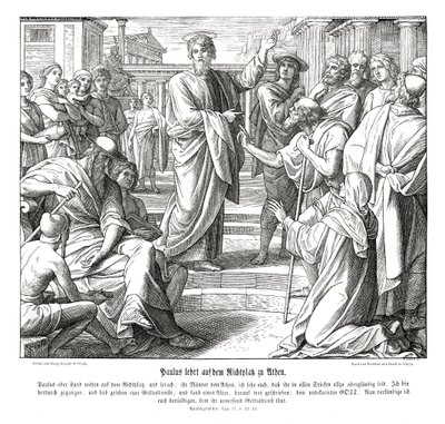 Paulus prædiker i Athen, Apostlenes Gerninger af Julius Schnorr von Carolsfeld