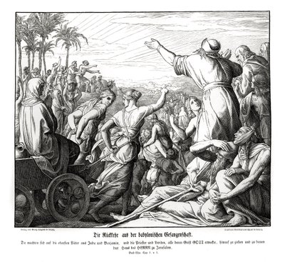 Vend tilbage fra Babylon, Ezra af Julius Schnorr von Carolsfeld