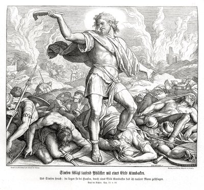 Samson dræber tusind filister, dommere af Julius Schnorr von Carolsfeld