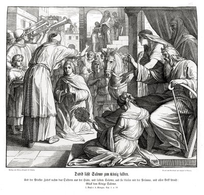 Salomo bliver salvet til konge af Julius Schnorr von Carolsfeld