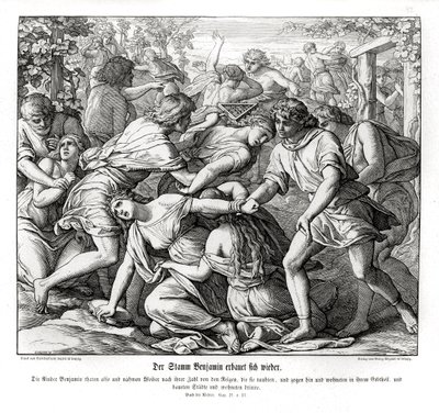 Benjamins sønner og Silos døtre, dommere af Julius Schnorr von Carolsfeld