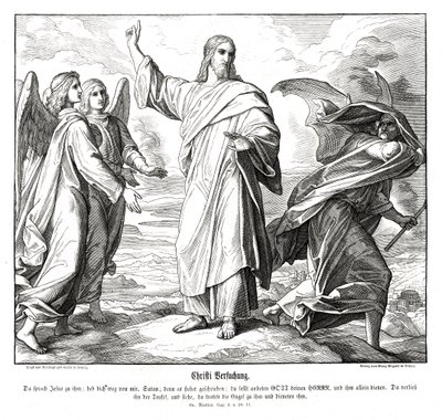 Kristi fristelse, Matthæusevangeliet af Julius Schnorr von Carolsfeld