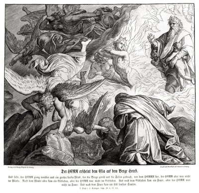 Herren viser sig for Elias på Horeb-bjerget af Julius Schnorr von Carolsfeld