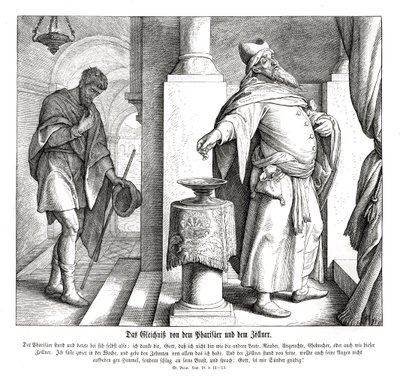 Farisæeren og tolderen, Lukasevangeliet af Julius Schnorr von Carolsfeld