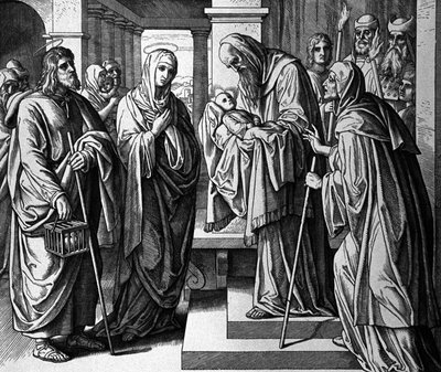 Præsentationen af Jesusbarnet i templet af Julius Schnorr von Carolsfeld