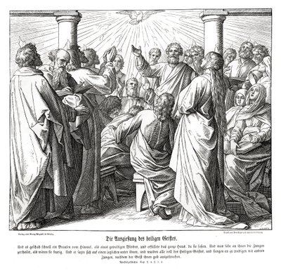 Apostlene er fyldt med Helligånden, ApG af Julius Schnorr von Carolsfeld