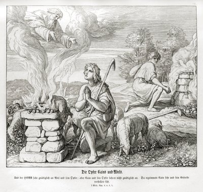 Kains og Abels ofre, 1. Mosebog af Julius Schnorr von Carolsfeld