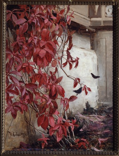 Virginia Creeper (Virginia Creeper). Maleri af Juli Julievich (Julius) von Klever (1850-1924), olie på lærred af Julius Sergius Klever