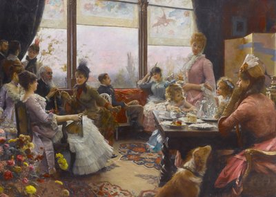 Fem timers te, 1883-1884. af Julius Stewart