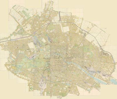 Overview map of Berlin in 44 Blätterndani af Julius Straube