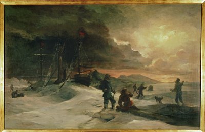 To østrigske officerer, Julius von Payer og Karl Weyprecht ... (maleri på lærred) af Julius Von Payer