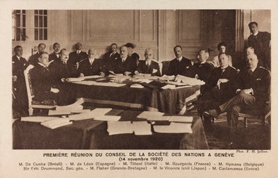 Album " Jack Bosio - War Campaign 1917-1920 ": møde i Folkeforbundets Råd i Genève af Jullien F. H.