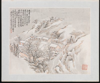 Ten Sites Associated with Ruan Yuan, dateret 1883 (album med ti malerier; blæk og farve på papir) af Jun Wang