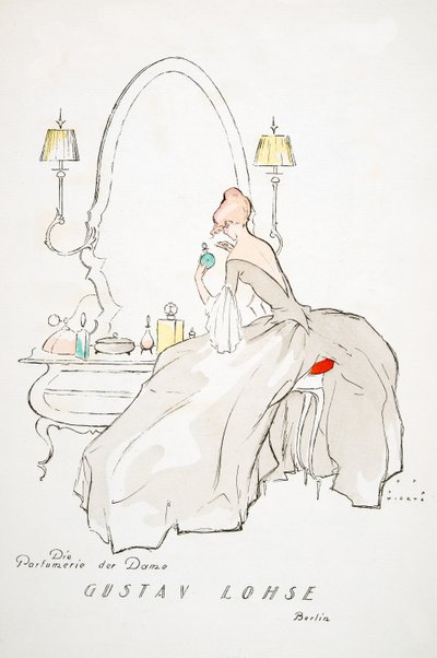 Annonce for "Gustav Lohse, Berlin, fra Styl, pub 1922 (pochoir print) af Jupp Wiertz