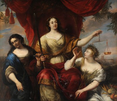 Forsigtighed, retfærdighed og fred, af Ovens, Jurgen (1623-1678). Olie på lærred af Jürgen Ovens