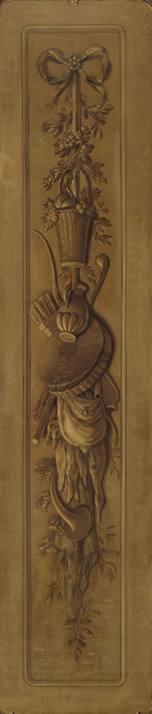 Grisaille med et trofæ ophængt i en bue af Jurriaan Andriessen