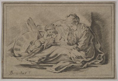 Mor med to børn, 1700-tallet. af Jurriaan Cootwijk