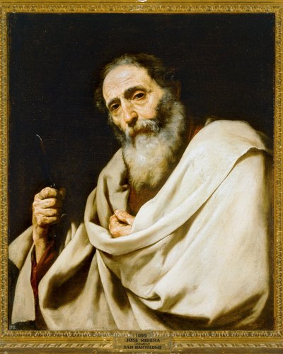 Sankt Bartholomæus ... (maleri på lærred) af Jusepe de (1591-1652) Ribera