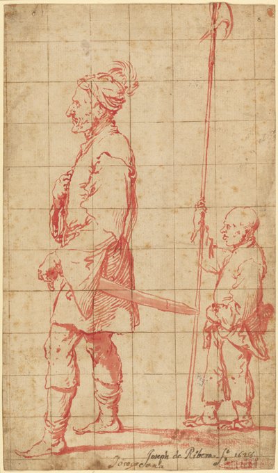 En potentat ledsaget af sin hellebardbærer af Jusepe de Ribera