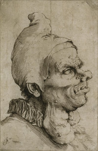 Stort grotesk hoved af Jusepe de Ribera