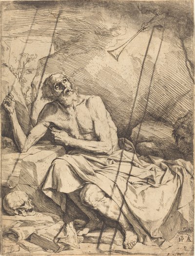 Sankt Hieronymus, der hører den sidste doms trompet af Jusepe de Ribera